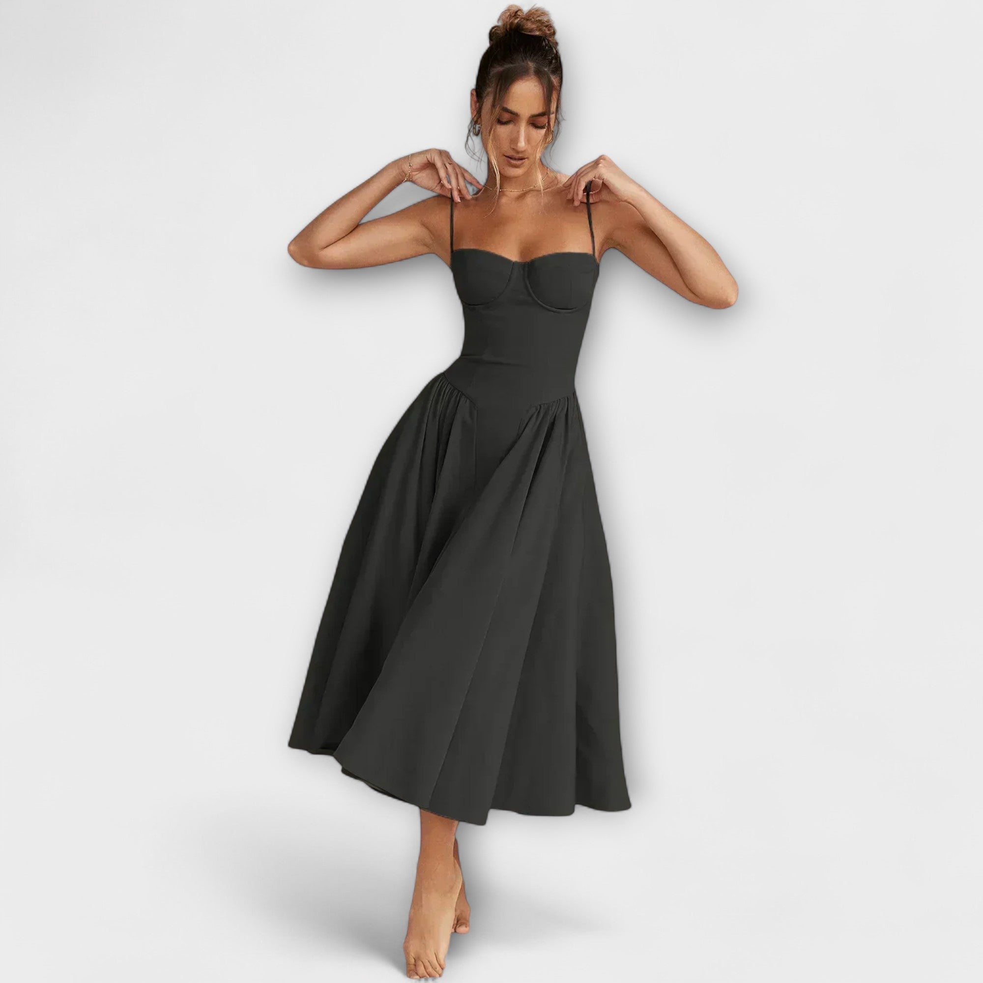 Rosalie - Elegantní bezrukávový korzetový šaty