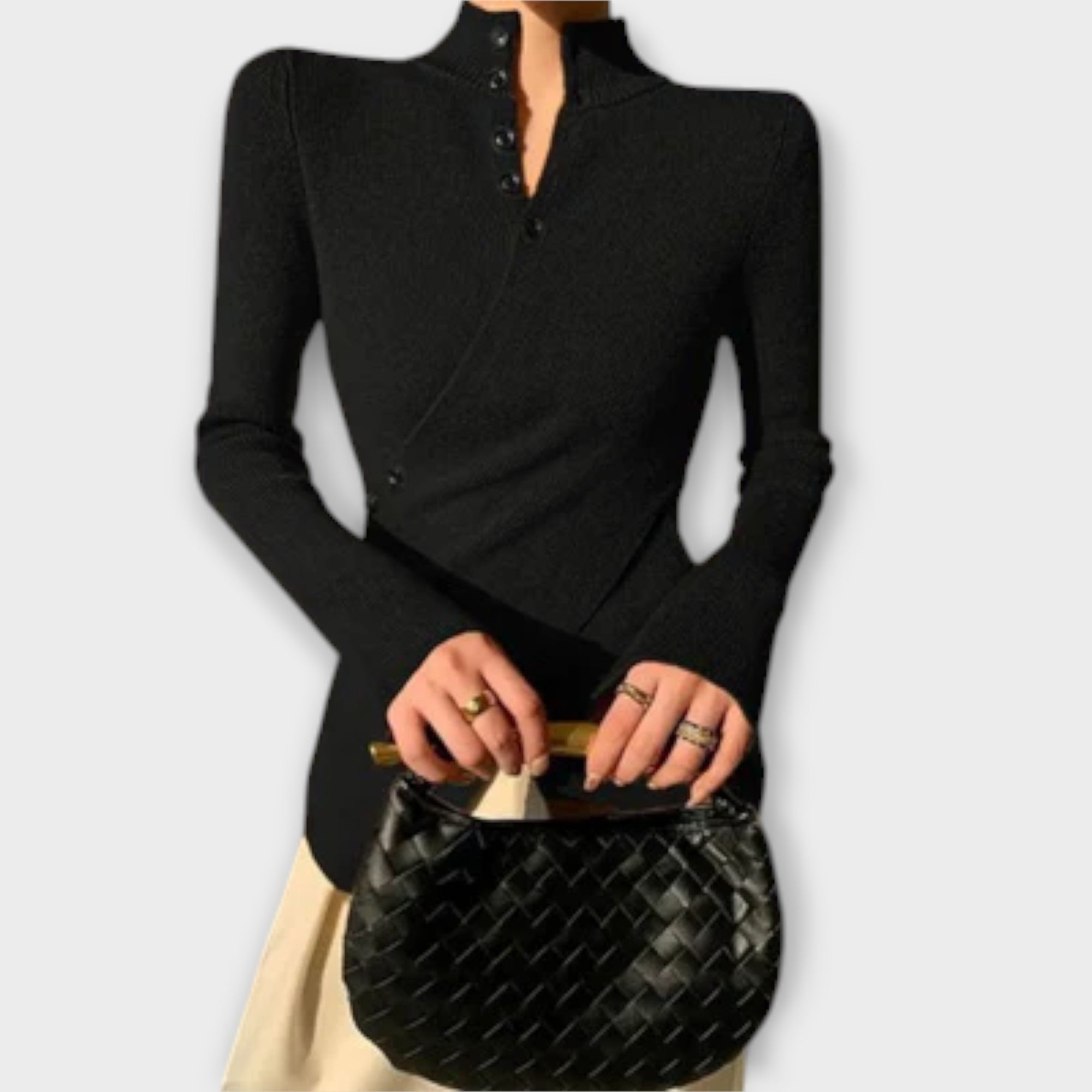 Michiko – Elegantní pulovr z bavlněného úpletu