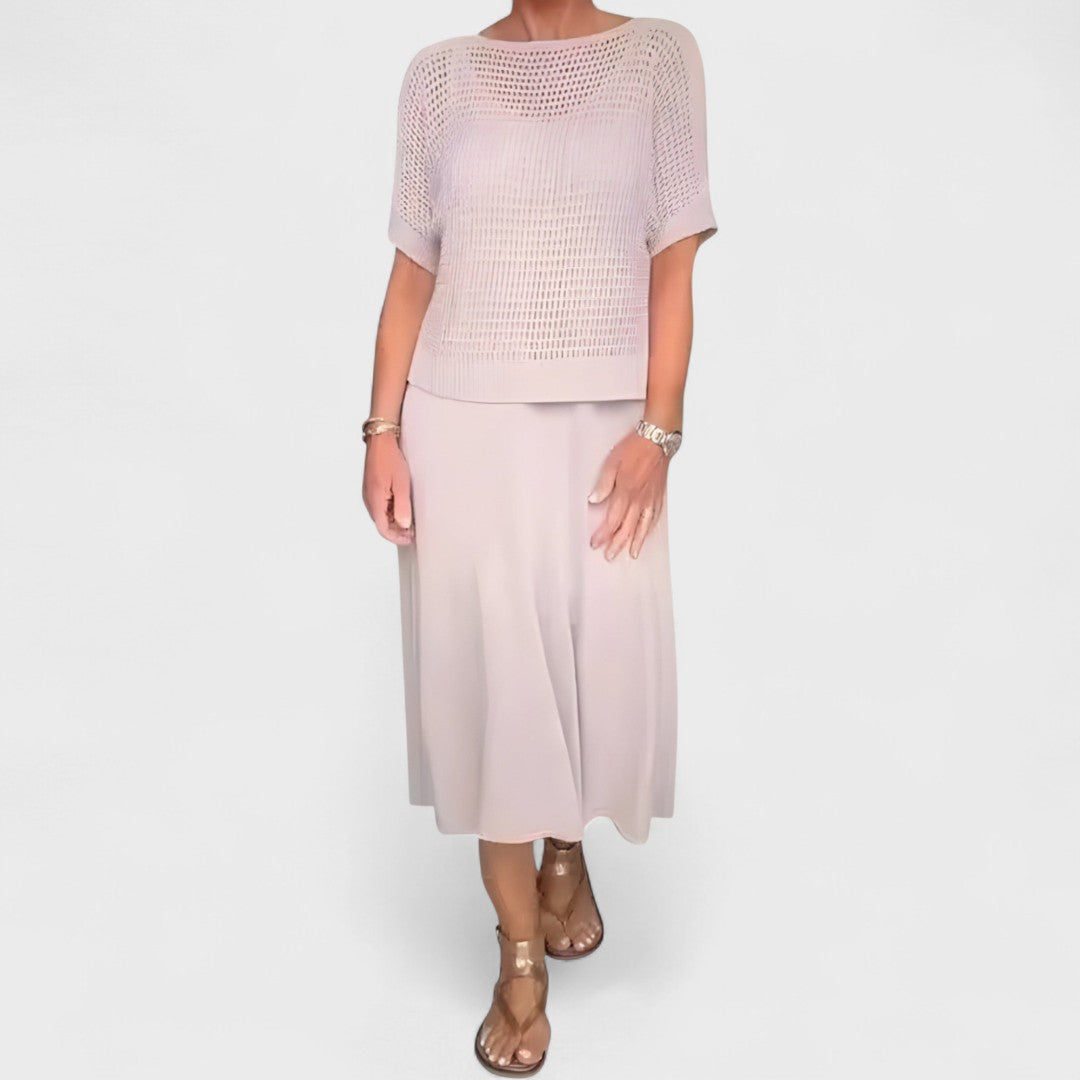 Claudia - Letní Šaty s Pleteným Topem