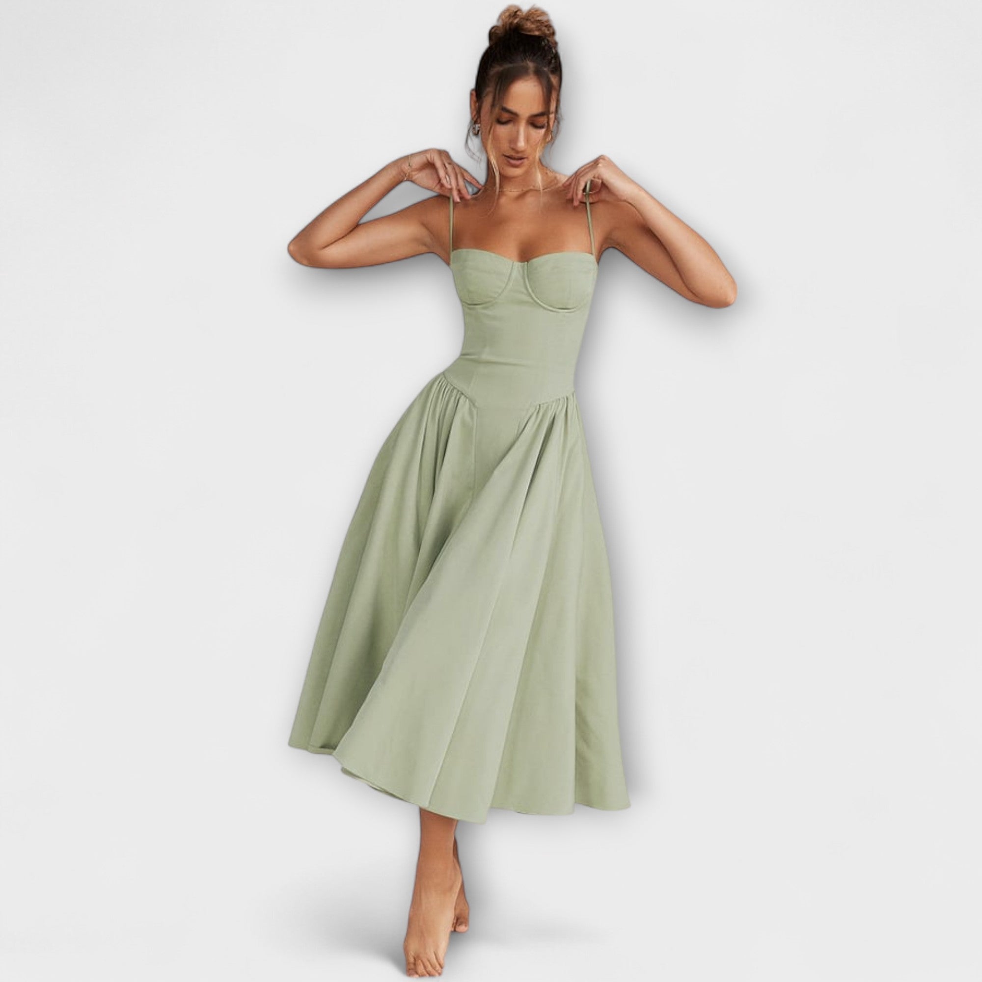 Rosalie - Elegantní bezrukávový korzetový šaty