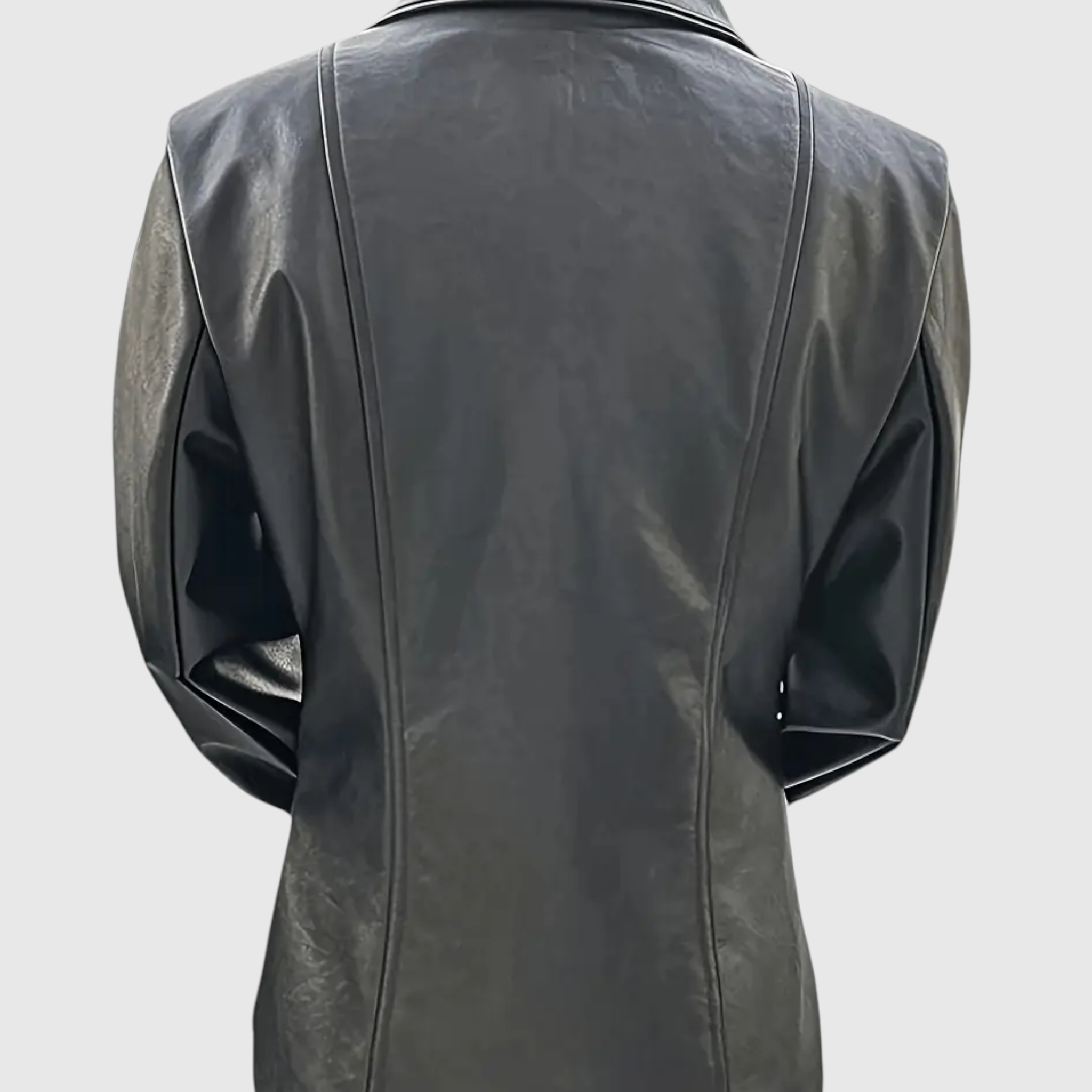 Adelina - Kožený kabát z italské kůže s knoflíky