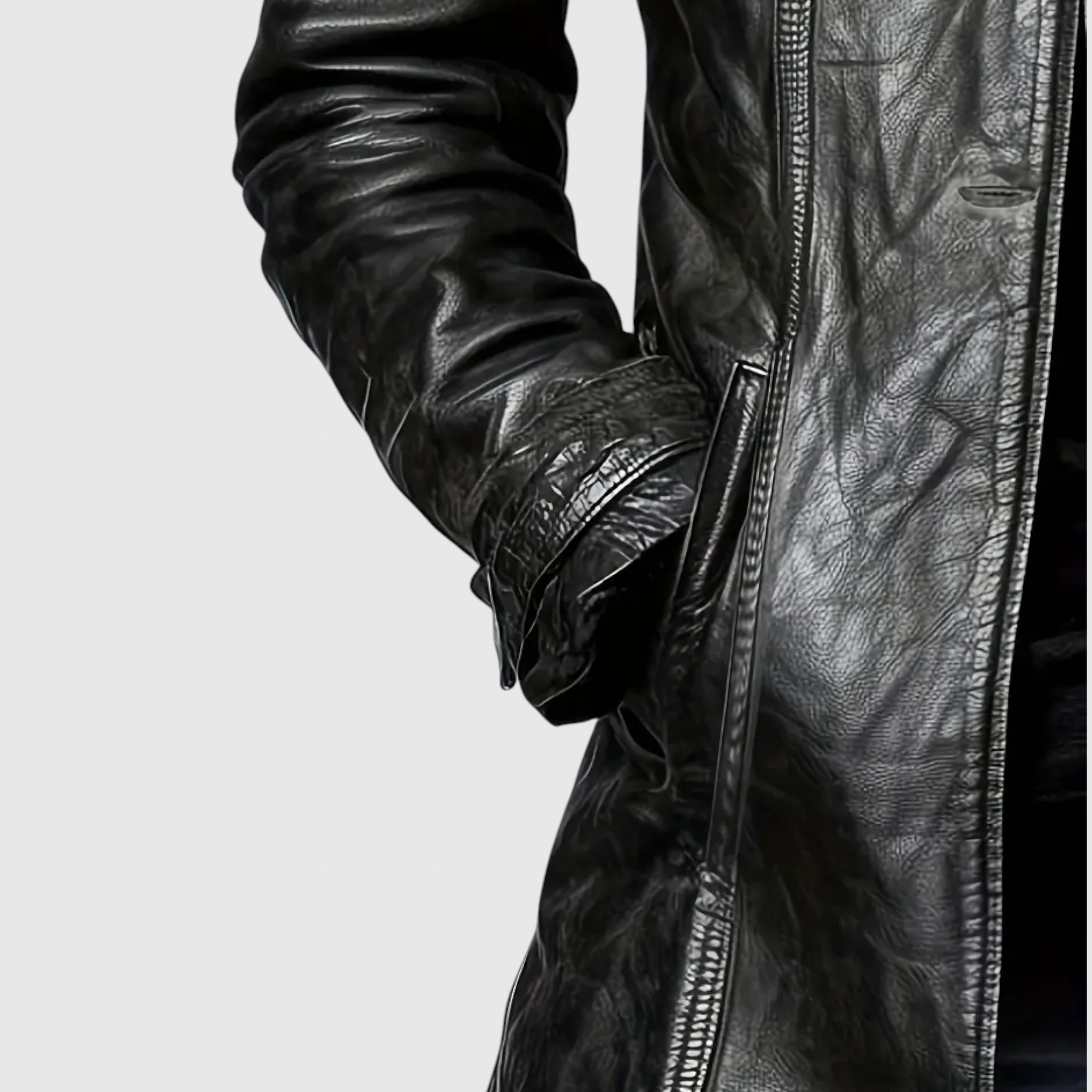 Adelina - Kožený kabát z italské kůže s knoflíky