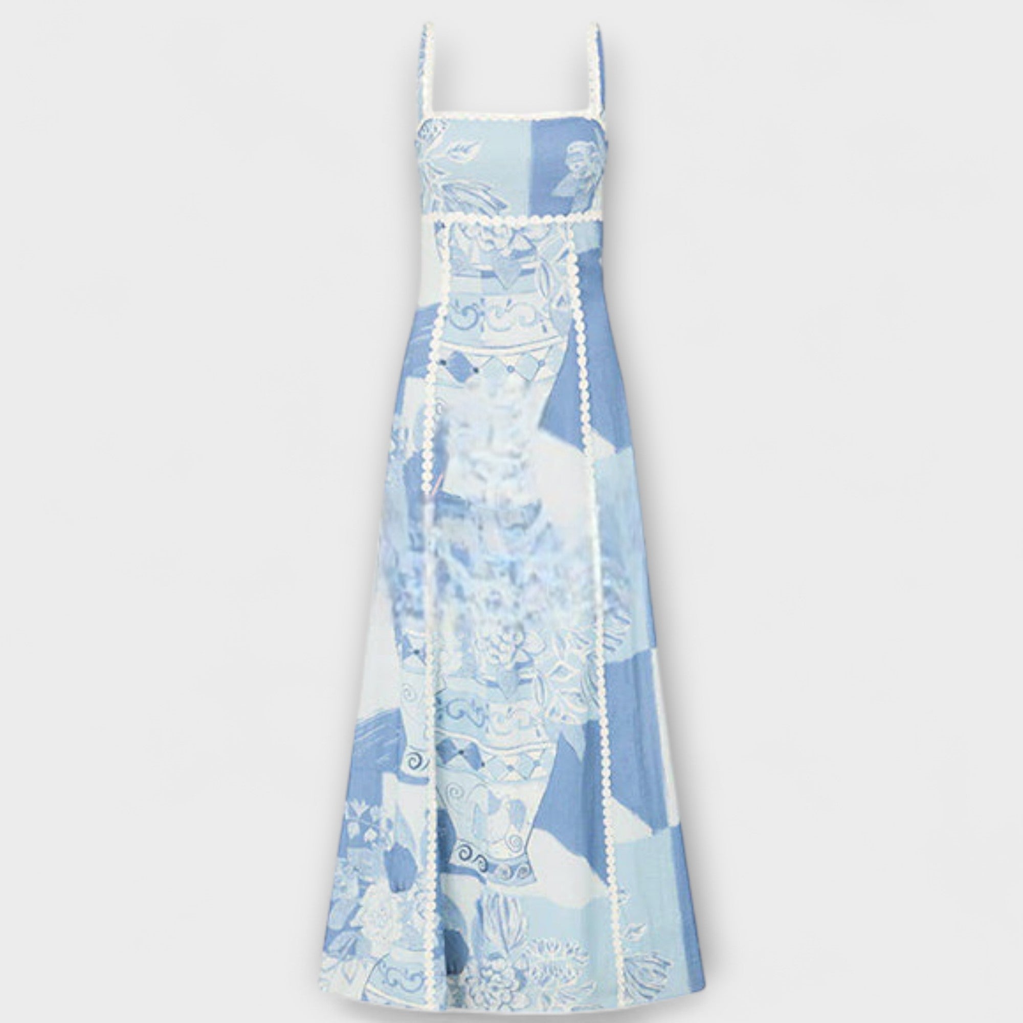 Terazza Ric Rac - Maxi šaty z lnu s rozšířeným střihem