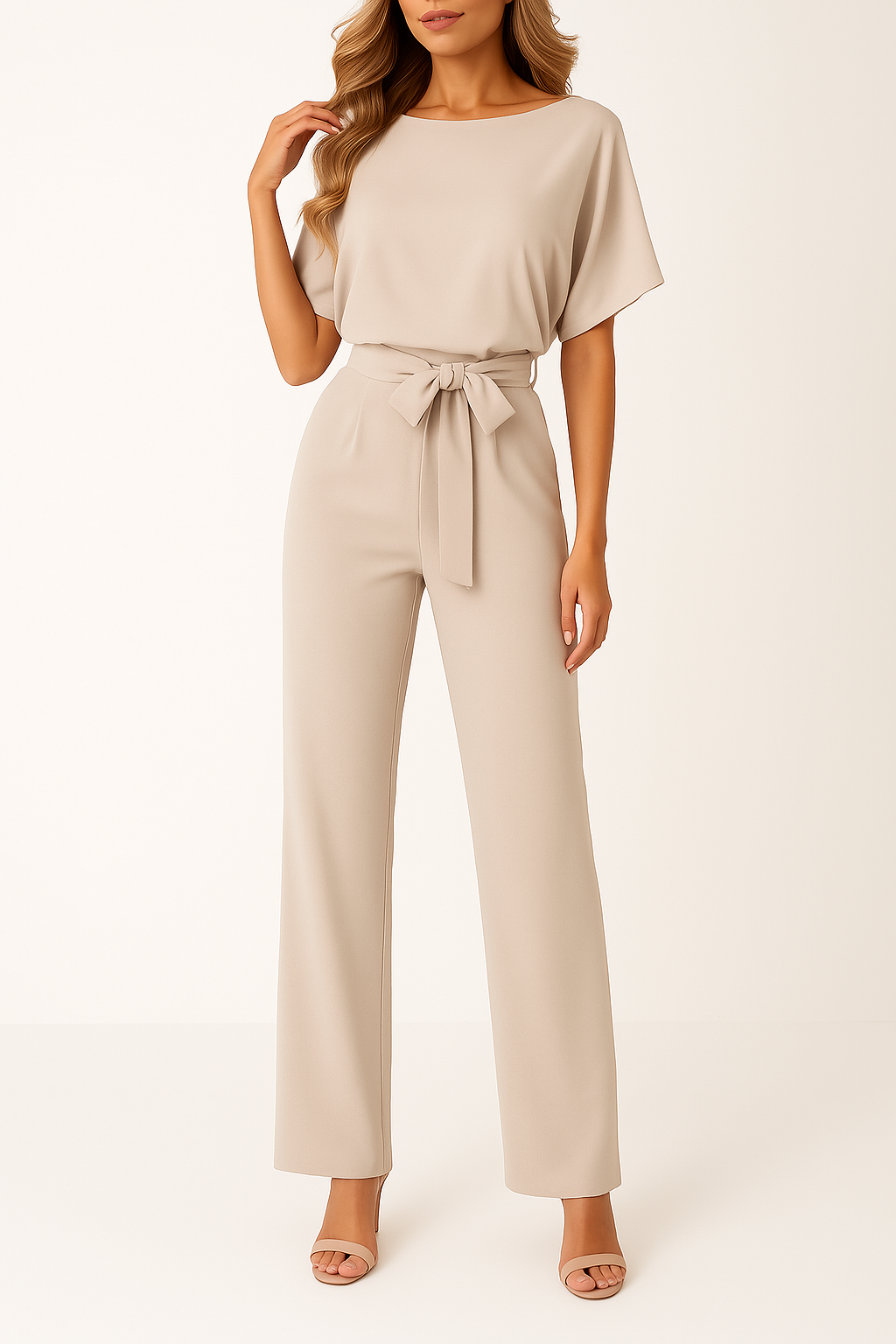 Belted Wide-Leg Jumpsuit – Elegant Casual to Formal Outfit