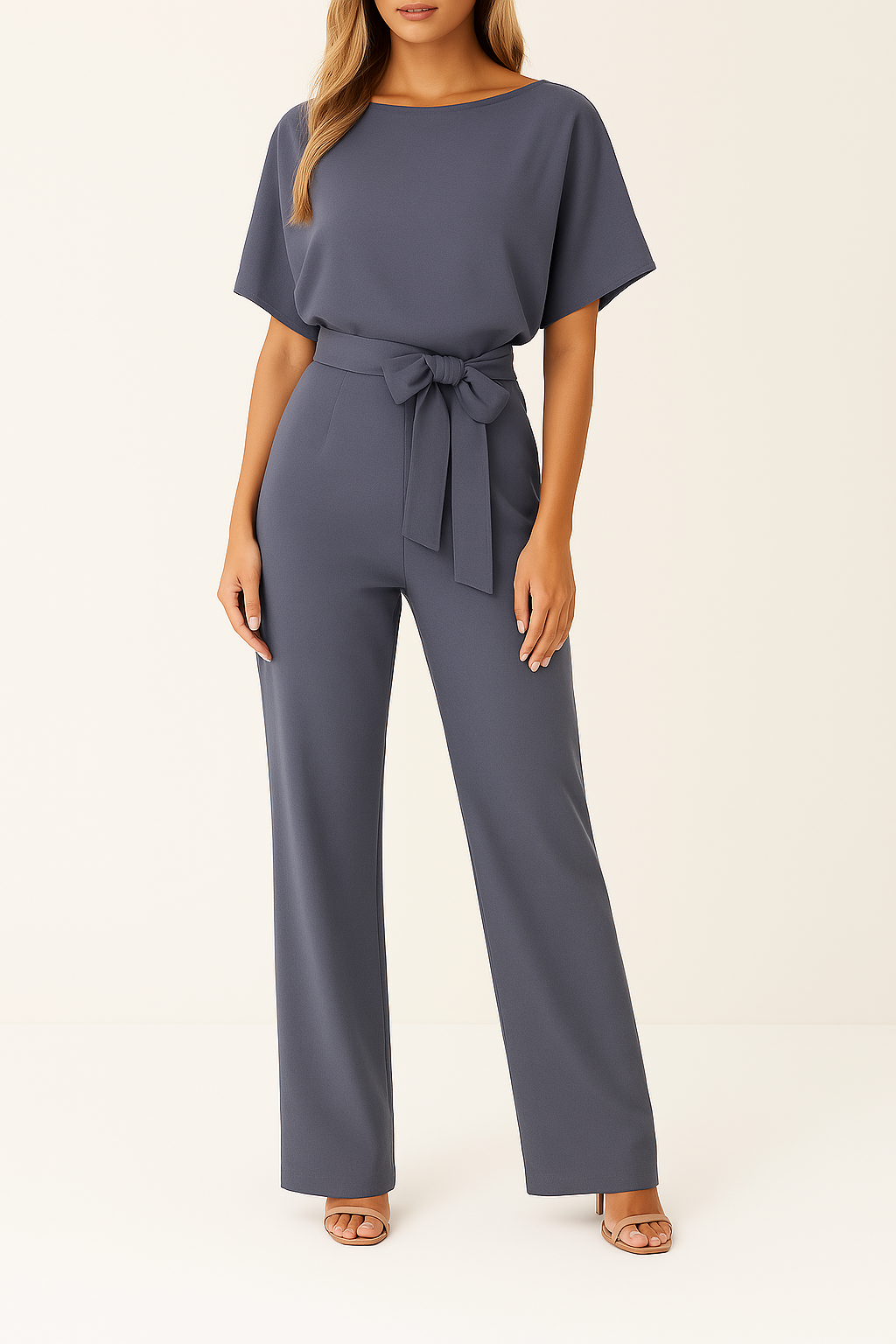 Belted Wide-Leg Jumpsuit – Elegant Casual to Formal Outfit