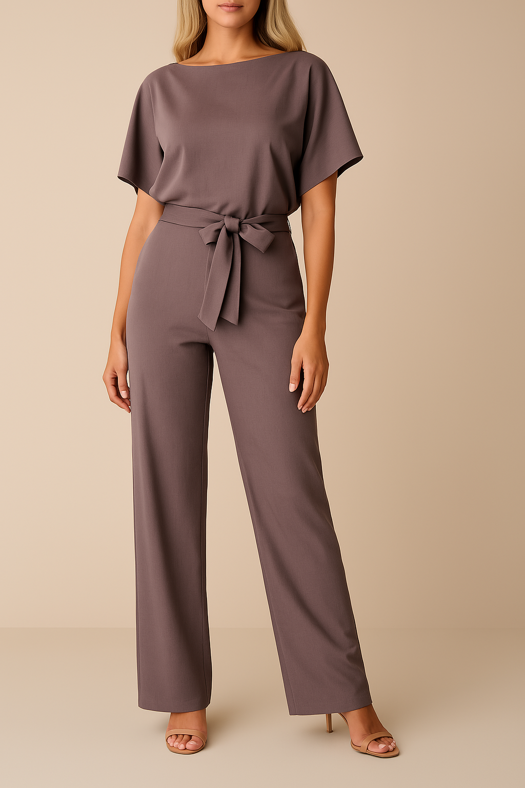 Belted Wide-Leg Jumpsuit – Elegant Casual to Formal Outfit