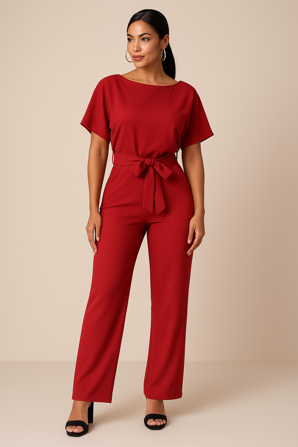 Belted Wide-Leg Jumpsuit – Elegant Casual to Formal Outfit