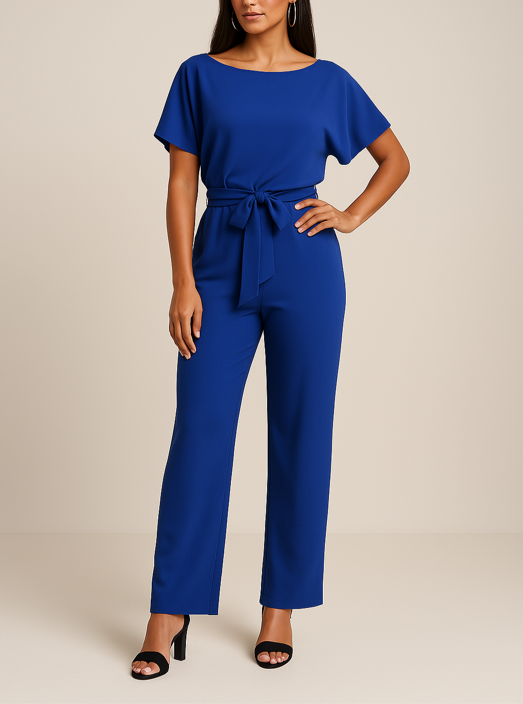 Belted Wide-Leg Jumpsuit – Elegant Casual to Formal Outfit