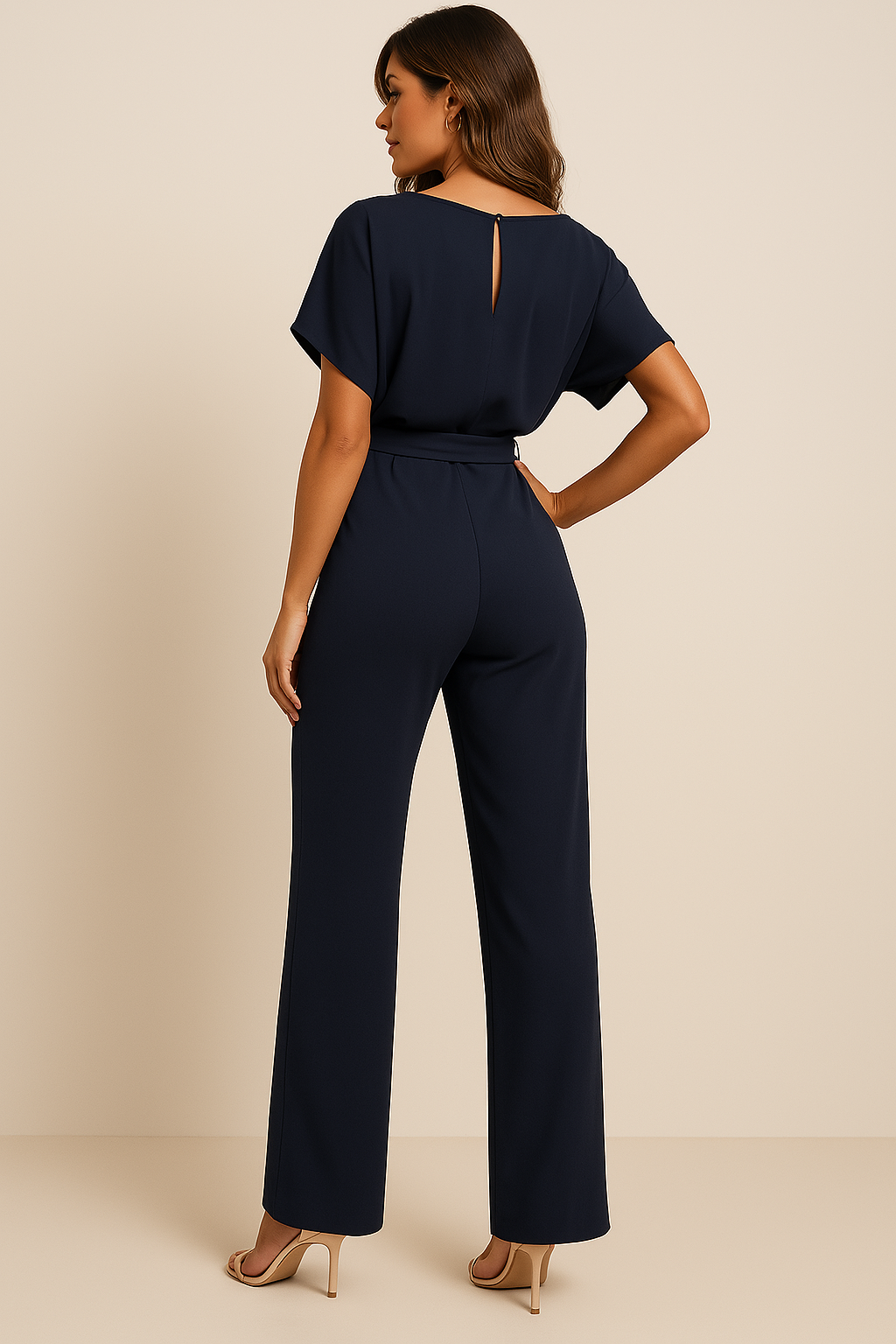 Belted Wide-Leg Jumpsuit – Elegant Casual to Formal Outfit