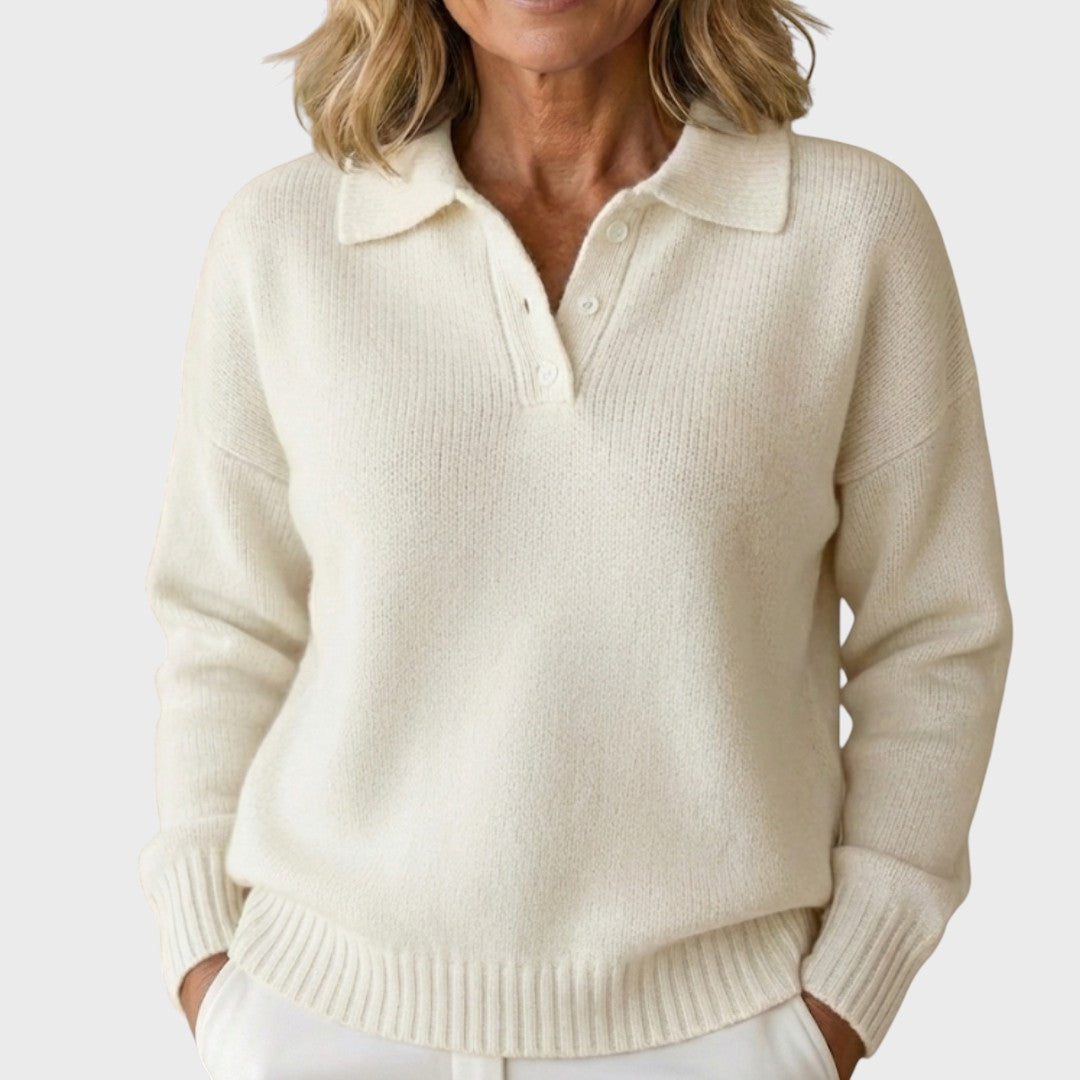 Eliška | Stylový pletený svetr s límečkem