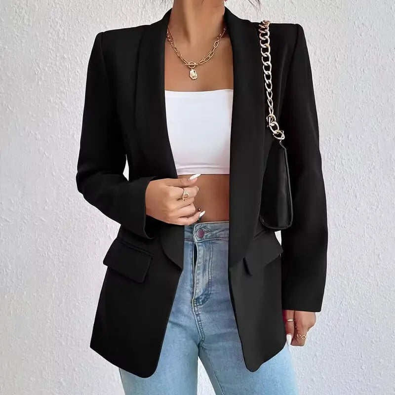Tailored Open-Front Blazer – Chic Casual to Formal Outerwear