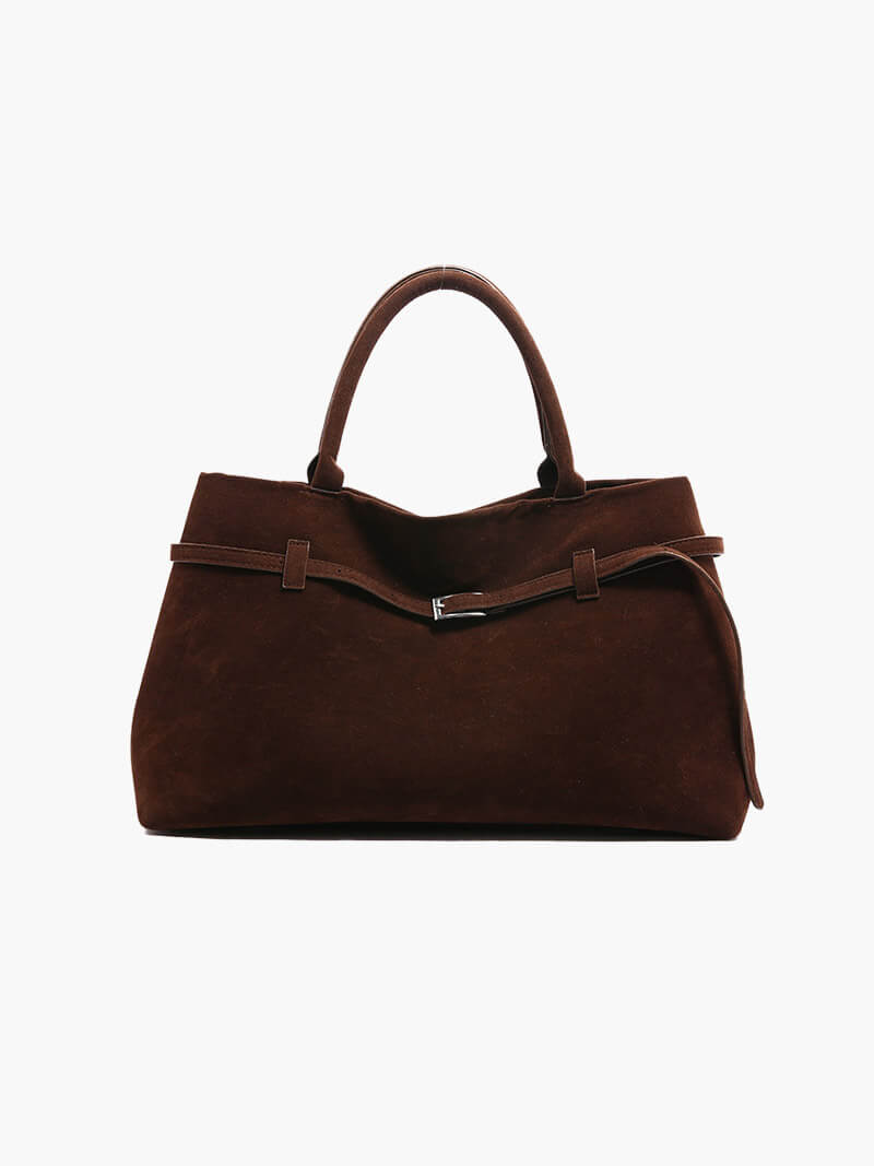 Suede Top Handle Bag – Timeless Structured Tote