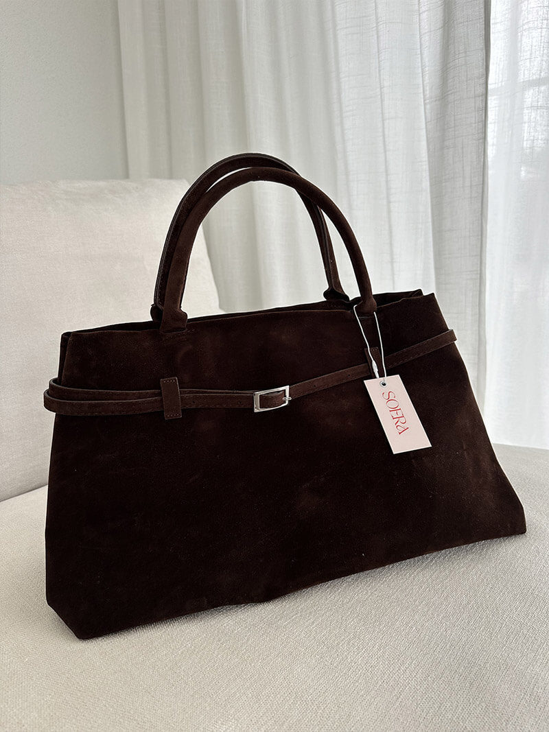 Suede Top Handle Bag – Timeless Structured Tote