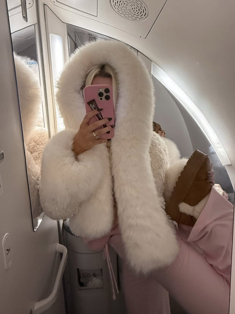Oversized Faux Fur Hooded Jacket for Women – Luxury Winter Coat
