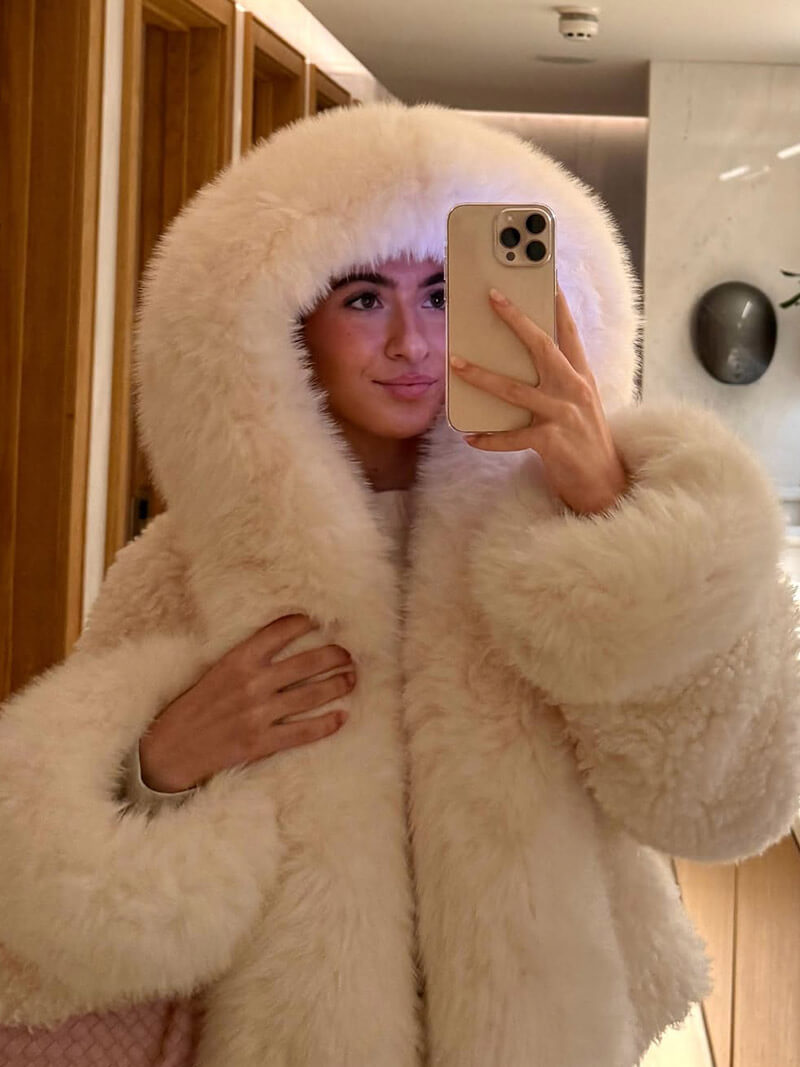 Oversized Faux Fur Hooded Jacket for Women – Luxury Winter Coat