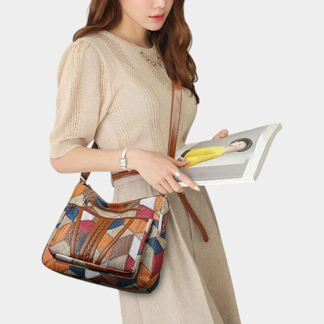 Petra - Mozaiková kožená kabelka