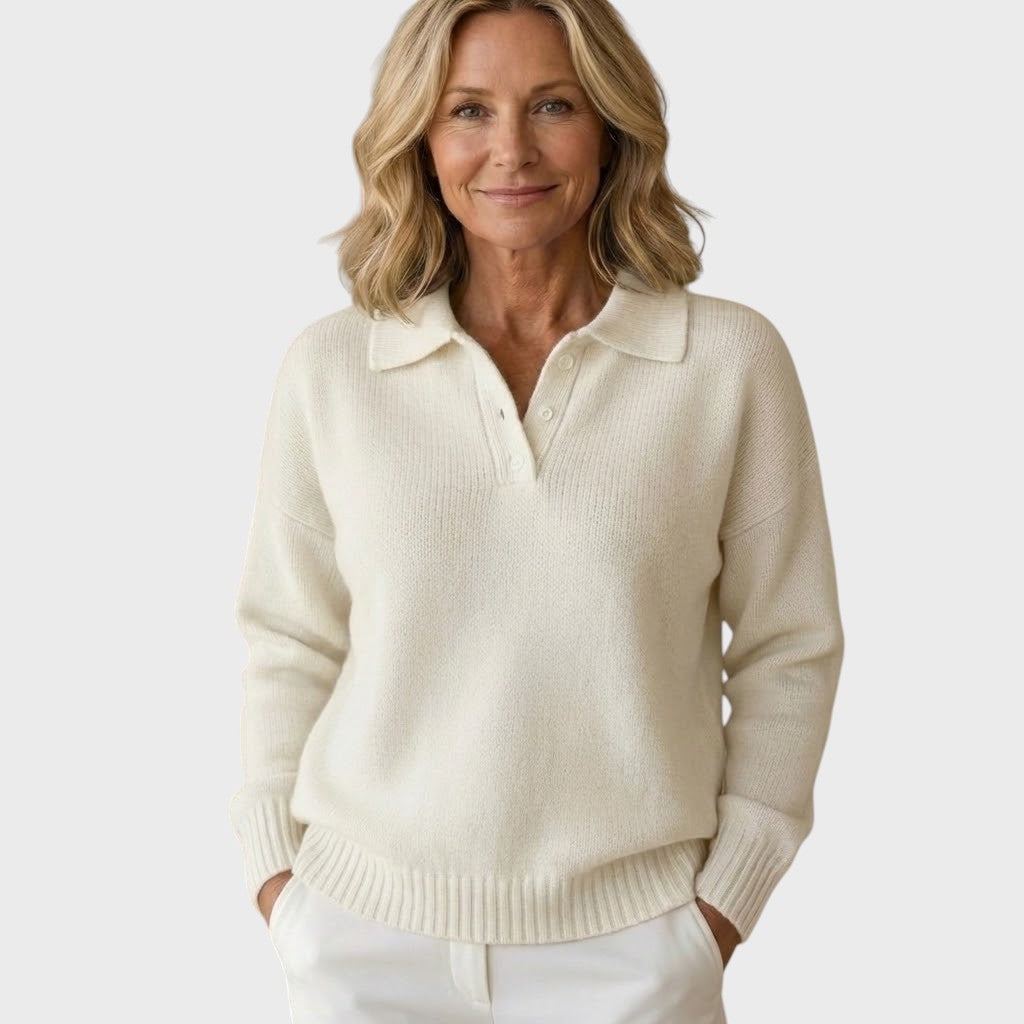 Eliška | Stylový pletený svetr s límečkem