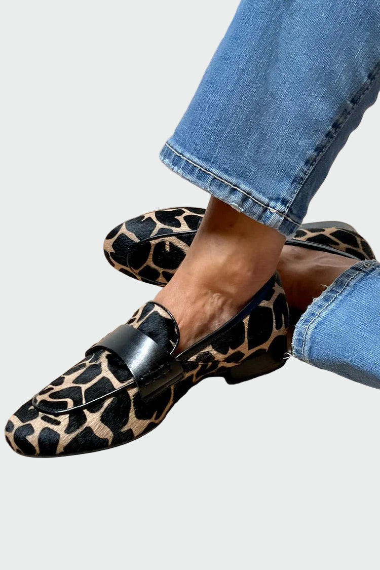Karolína Sofistikovaná Mocasines S Leopardím Detaily