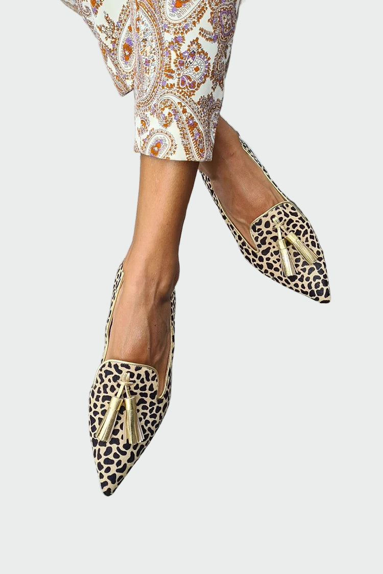 Věnceslava Elegantní Lakované Mokasíny Se Třásněmi