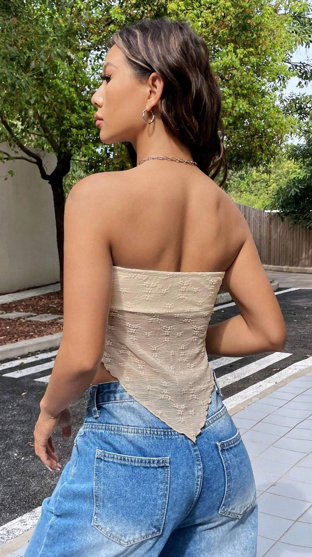 Strapless Bow Tie Bandeau Top for Women – Chic Summer Crop Top