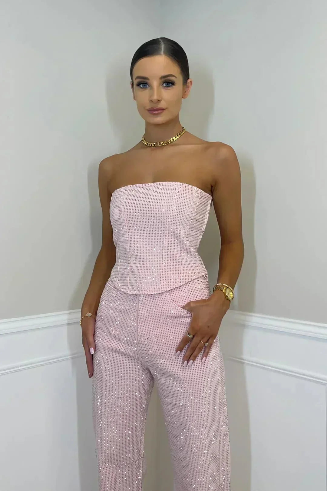Strapless Sequin Jumpsuit – Glamorous Evening Partywear