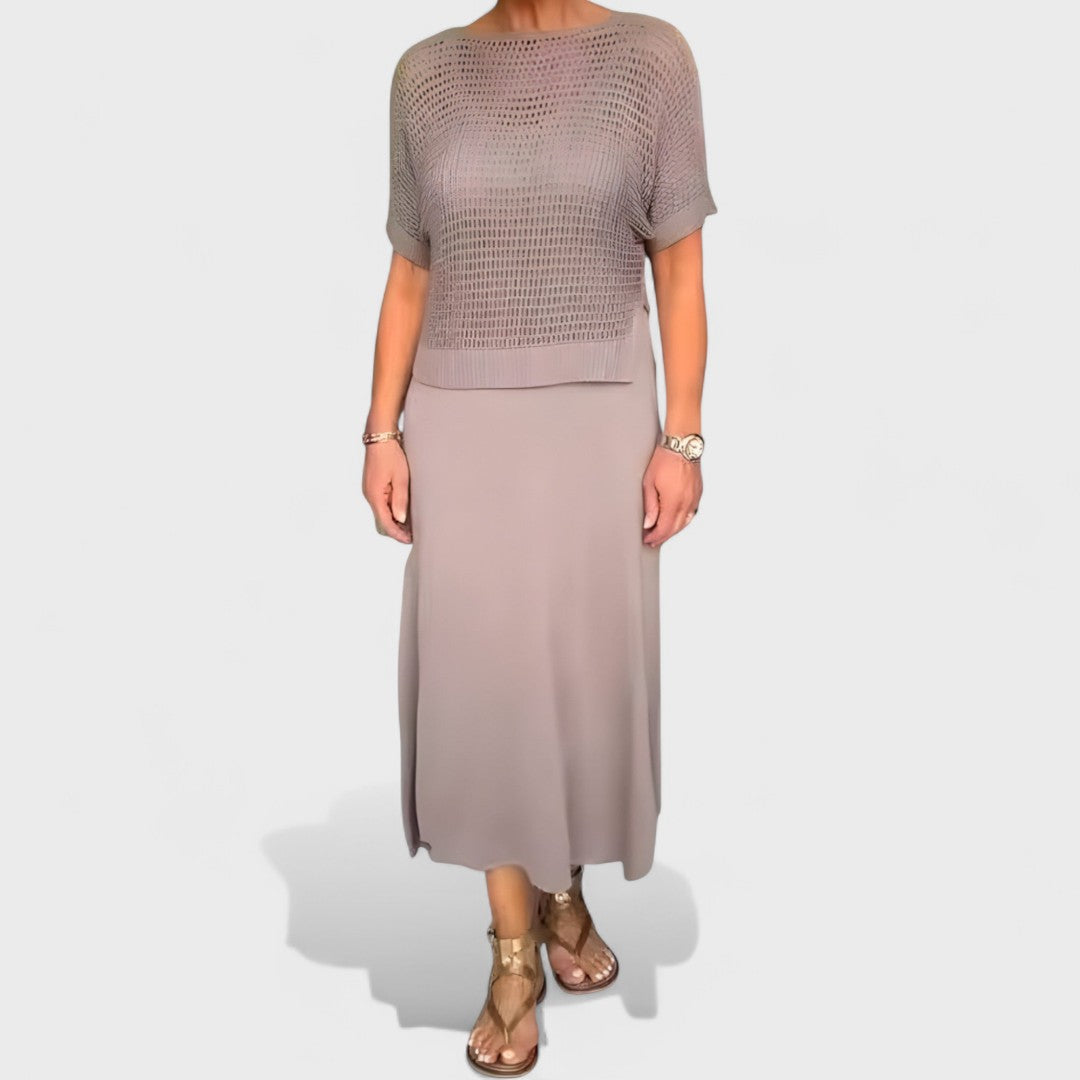 Claudia - Letní Šaty s Pleteným Topem