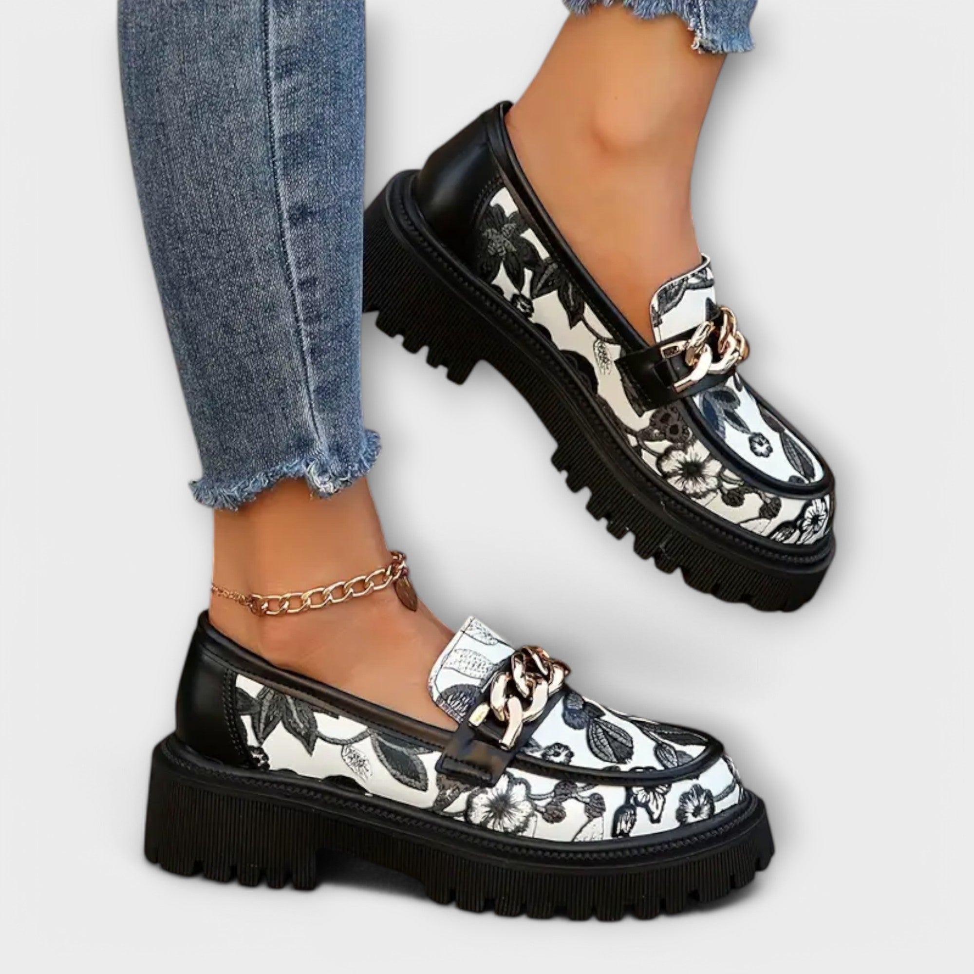 Anna Elegant Mocasíny Retro KovovouSponou LetníLehké