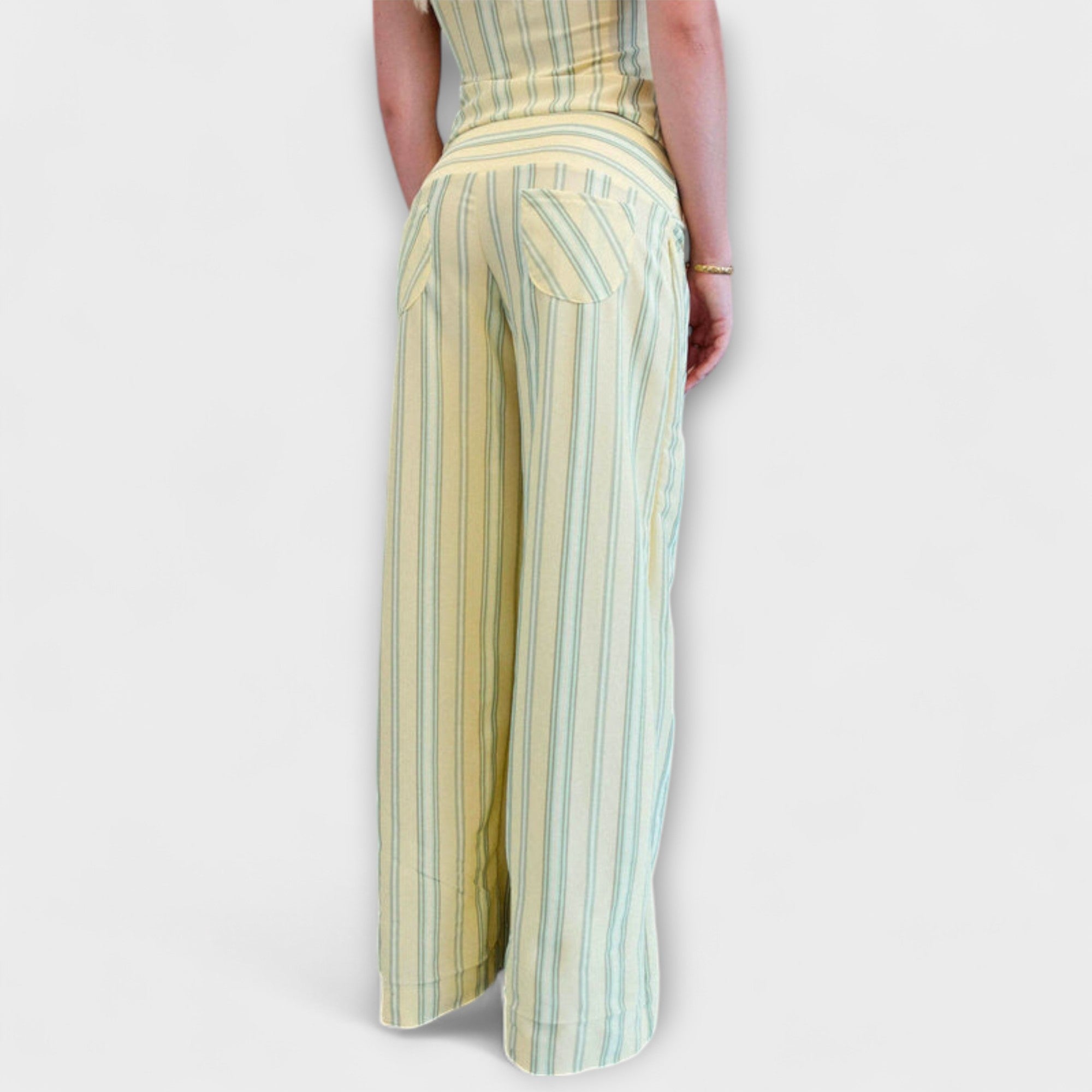 Anastasia - Klasický pruhovaný kalhotový komplet