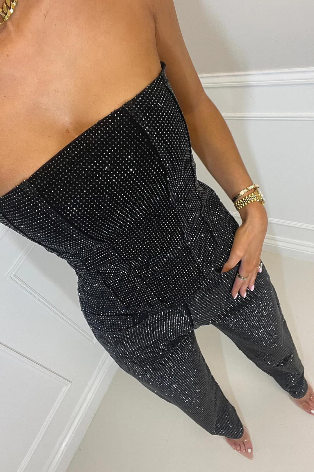 Strapless Sequin Jumpsuit – Glamorous Evening Partywear