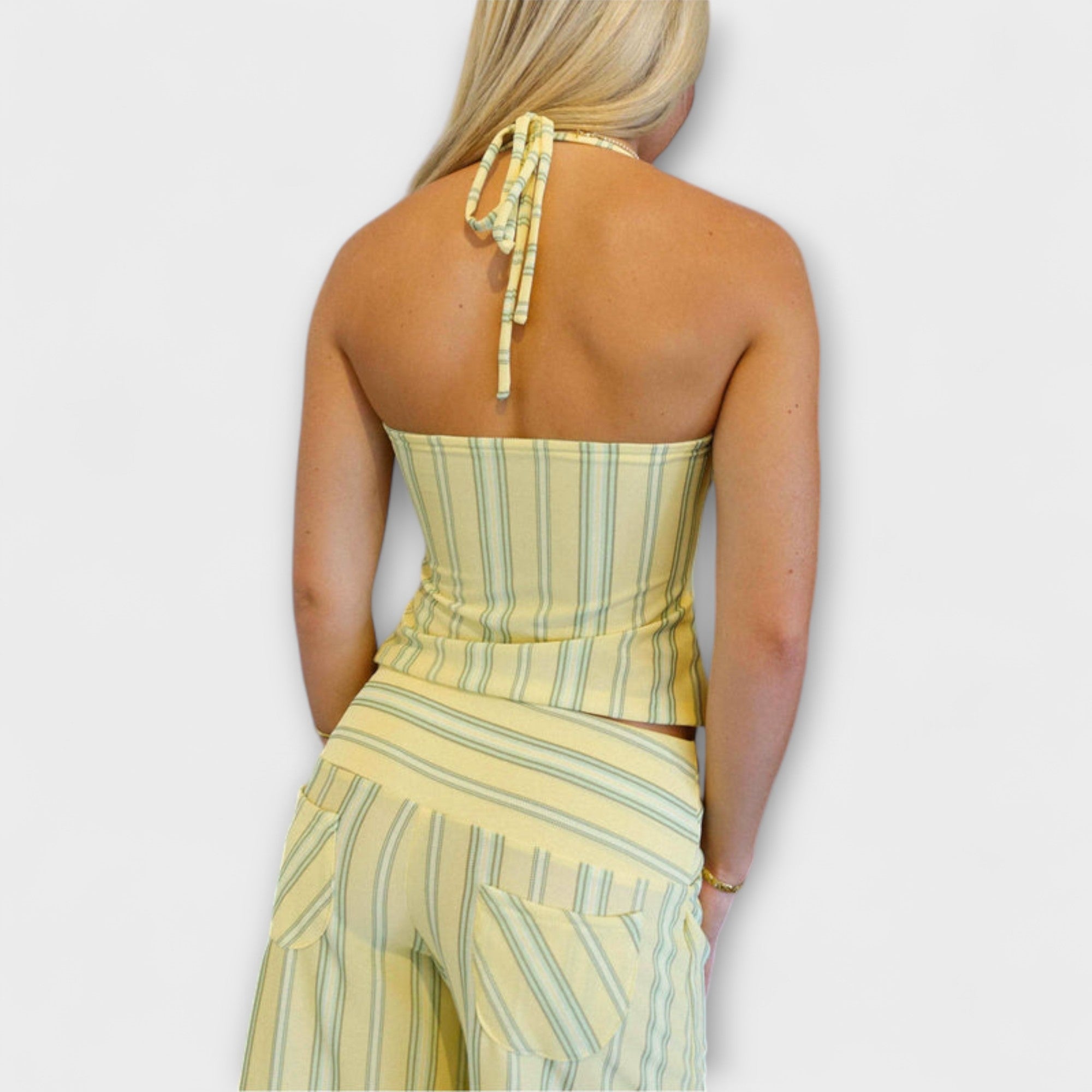 Anastasia - Klasický pruhovaný kalhotový komplet