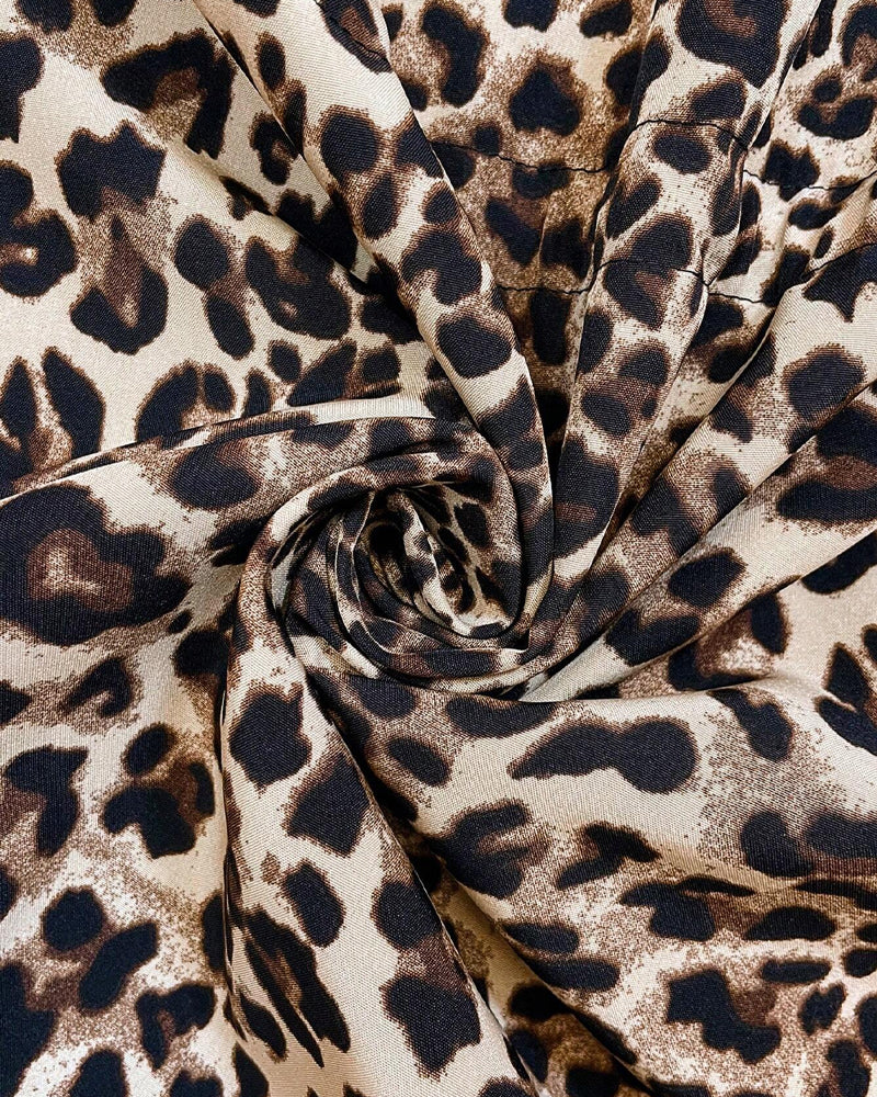 Oboustranný kabát s kapucí a leopardím vzorem