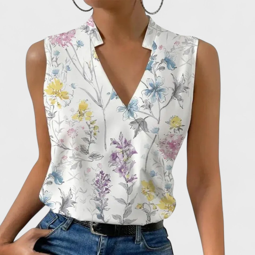 Simona - Měkký Letní Top s Výstřihem do V