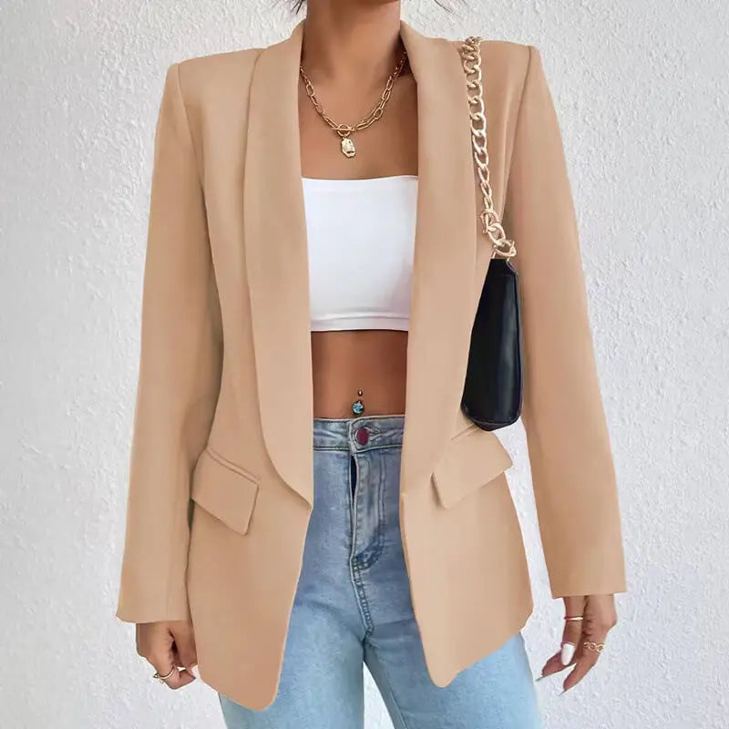 Tailored Open-Front Blazer – Chic Casual to Formal Outerwear