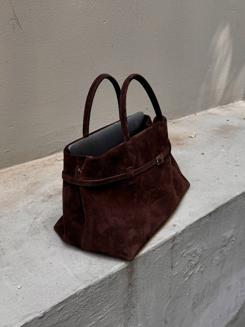 Suede Top Handle Bag – Timeless Structured Tote