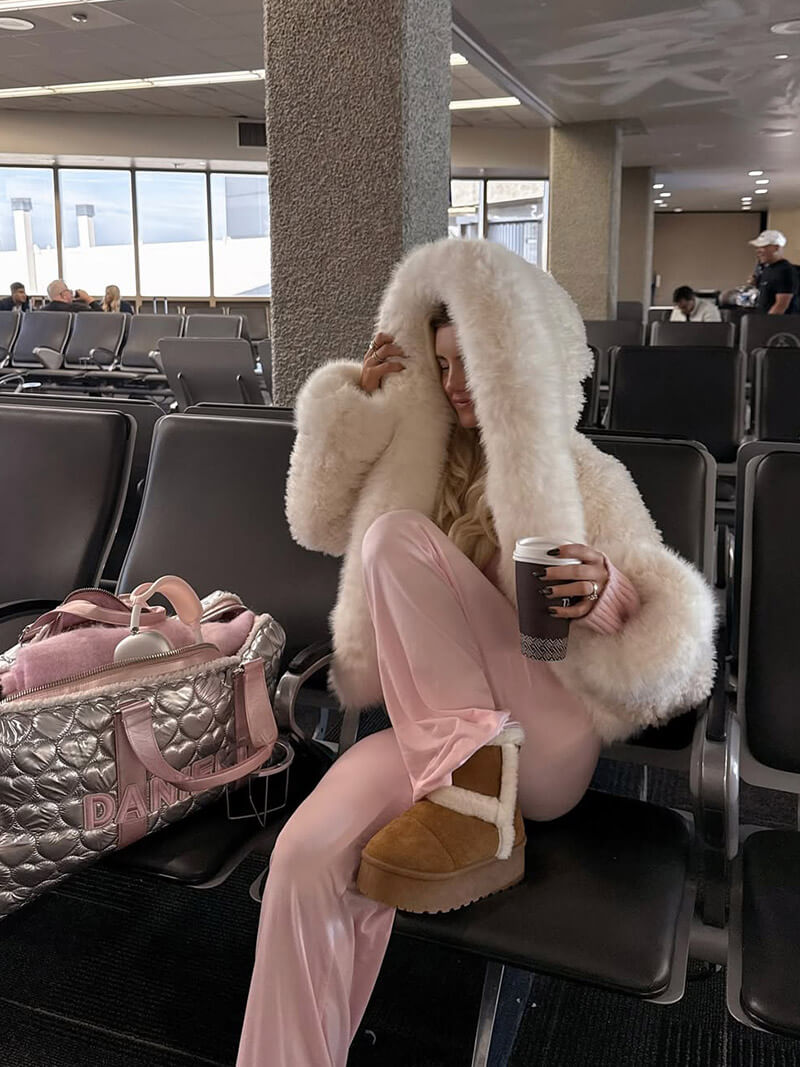 Oversized Faux Fur Hooded Jacket for Women – Luxury Winter Coat