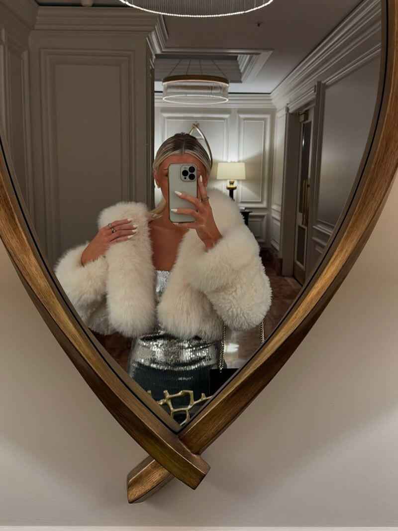 Oversized Faux Fur Hooded Jacket for Women – Luxury Winter Coat