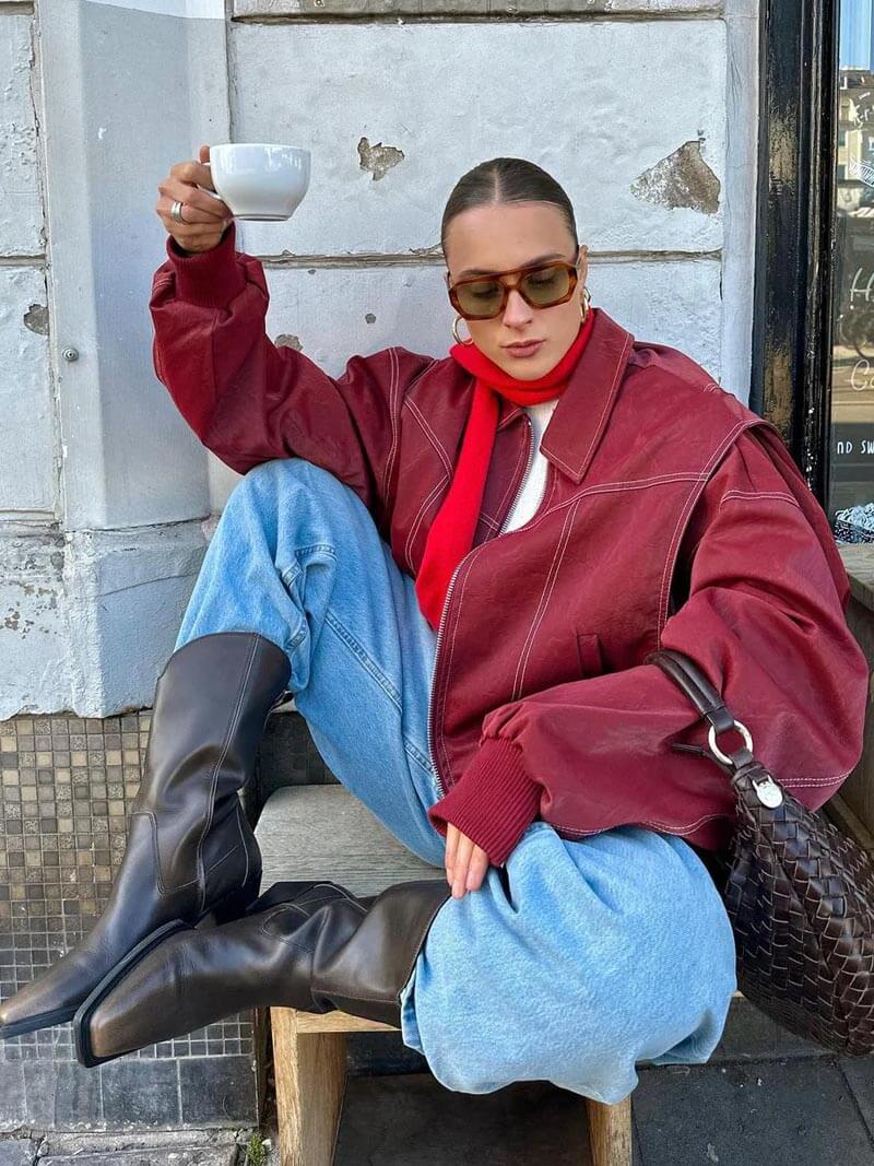 Oversized Zip-Up Jacket for Women – Casual Streetwear Outerwear