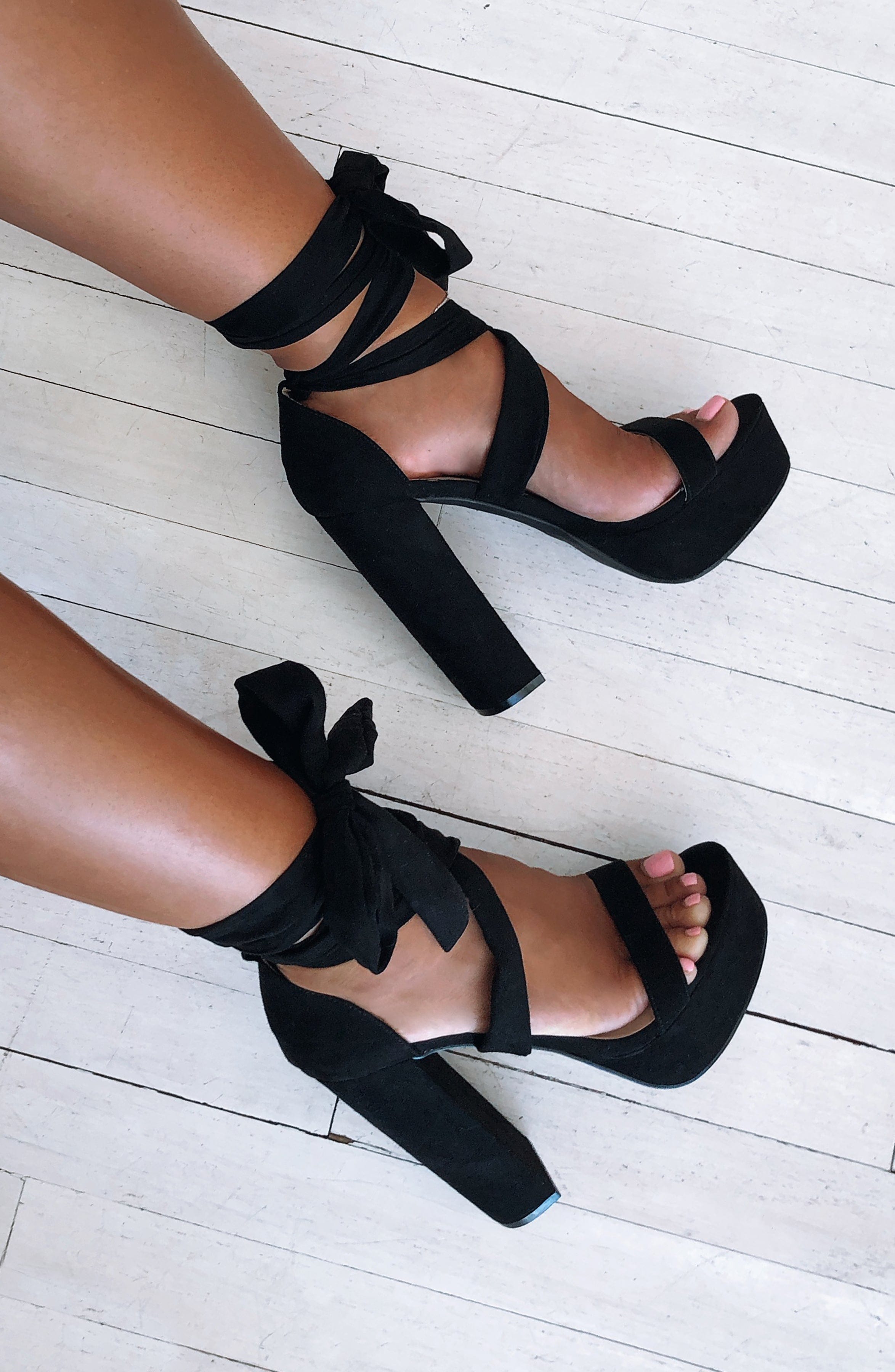 Danica Block Heels – Tie-Up Platform Sandals for Women