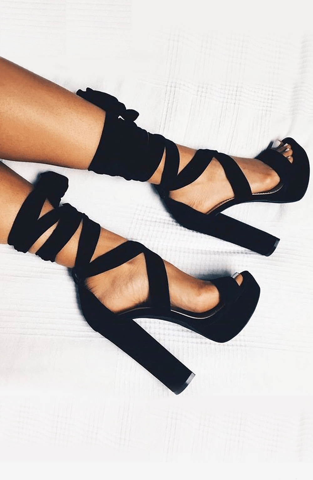 Danica Block Heels – Tie-Up Platform Sandals for Women