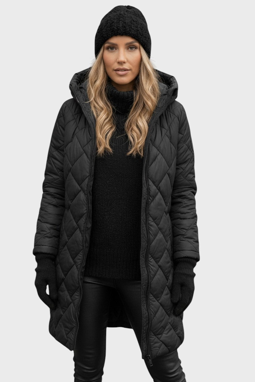 Clara | Elegantní prošívaný kabát s kapucí
